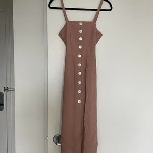 Tan Midi Dress - Soul of a Hippie - Size S